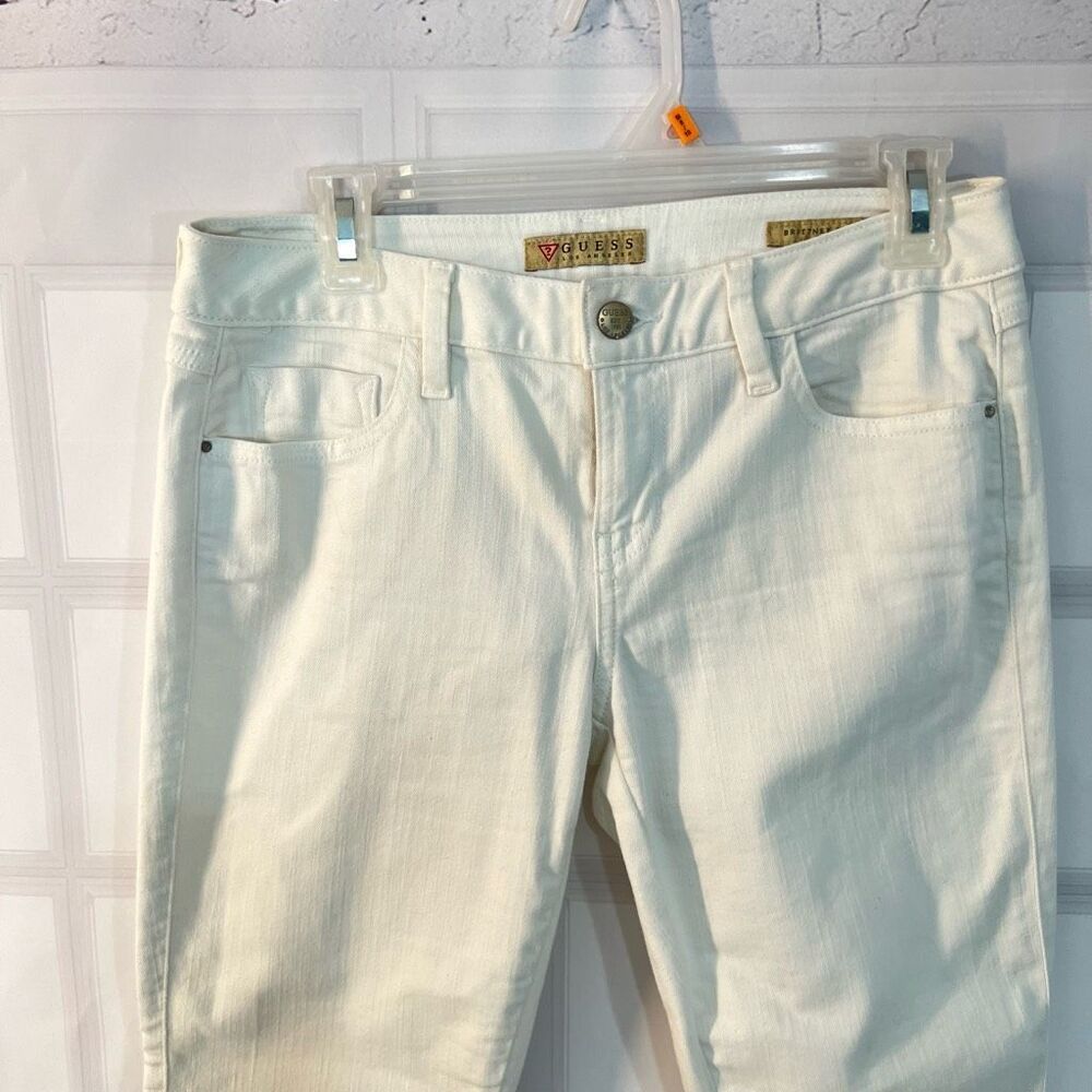 Guess Brittney White Skinny Cropped Ankle Zip Jeans Size 29 - Picture 5 of 14